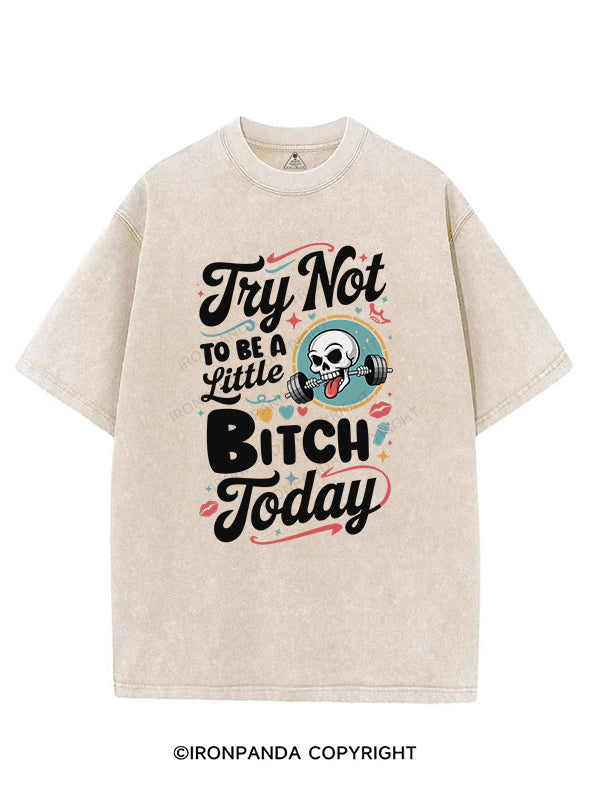TRY NOT TO BE A LITTLE BITCH TODAY VINTAGE GYM SHIRT