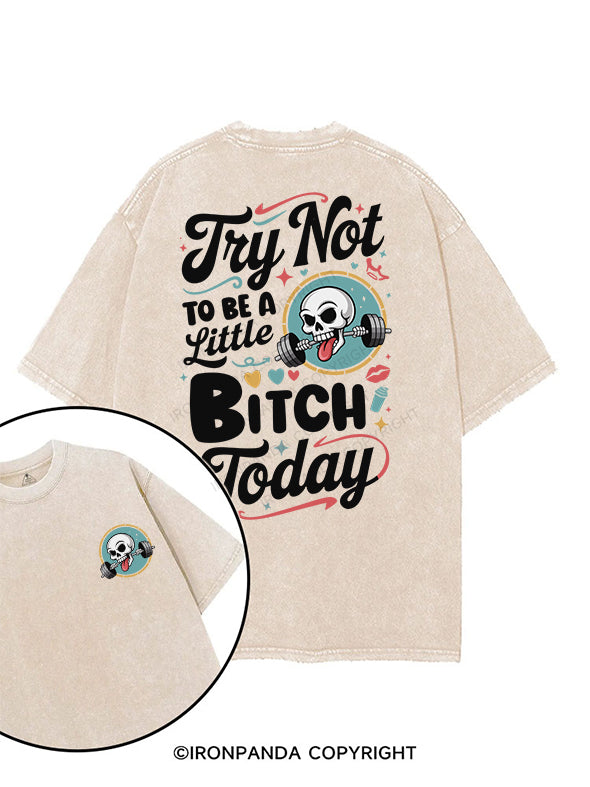 TRY NOT TO BE A LITTLE BITCH TODAY printed Gym Shirt