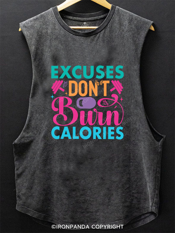 EXCUSES DON'T BURN CALORIES SCOOP BOTTOM COTTON TANK
