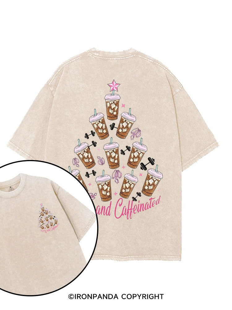 Merry and Caffeinated printed Gym Shirt