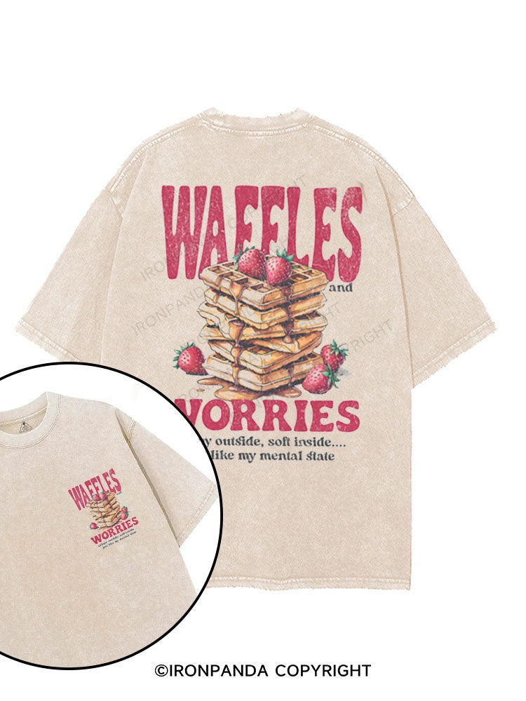 WAFFLES AND WORRIES printed Gym Shirt