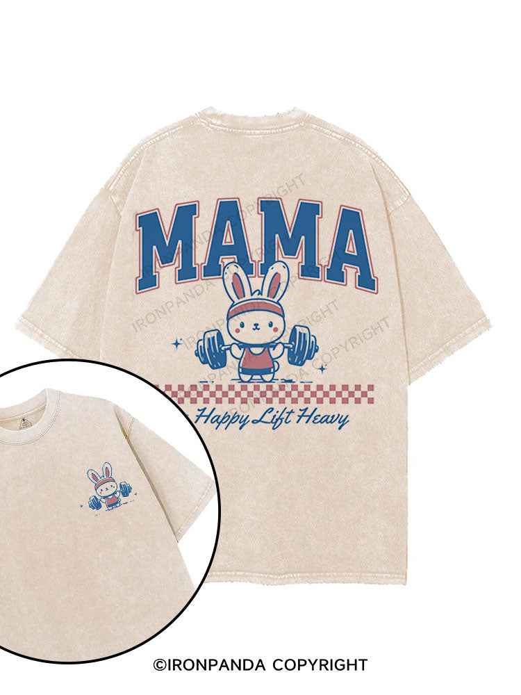MAMA Happy Lift Heavy printed Gym Shirt