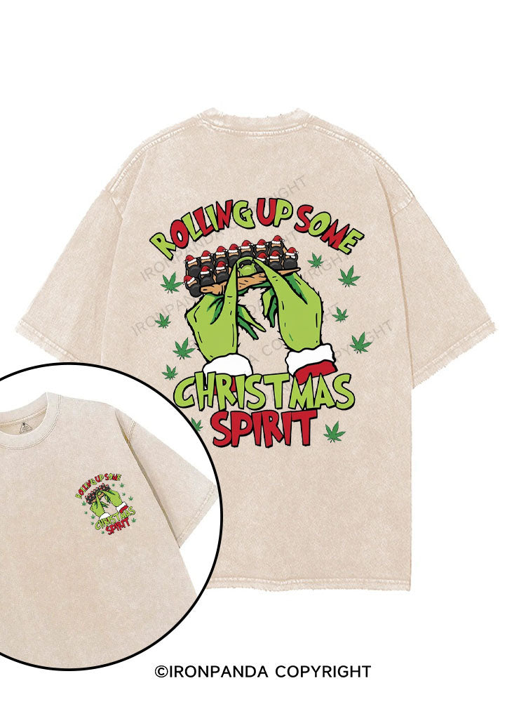 ROLLING UP SOME CHRISTMAS SPIRIT printed Gym Shirt