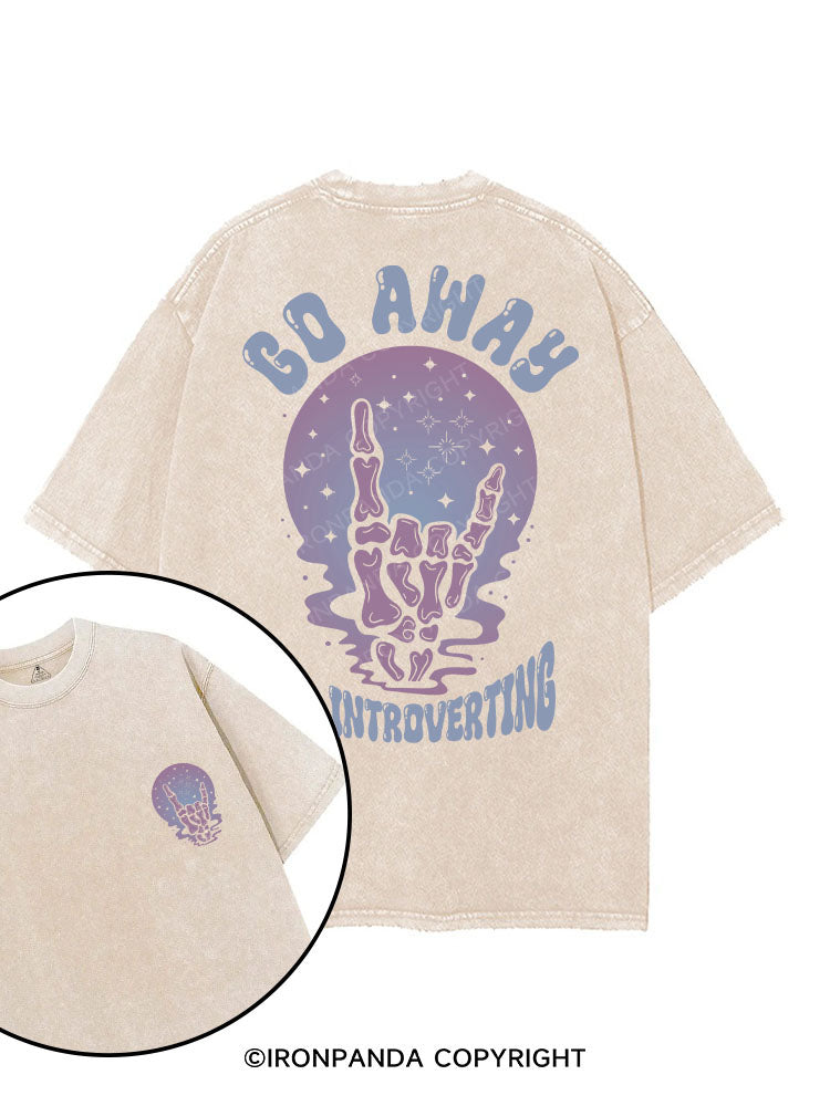 GO AWAY I'M INTROVERTING printed Gym Shirt