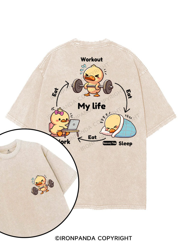 MY LIFE printed Gym Shirt