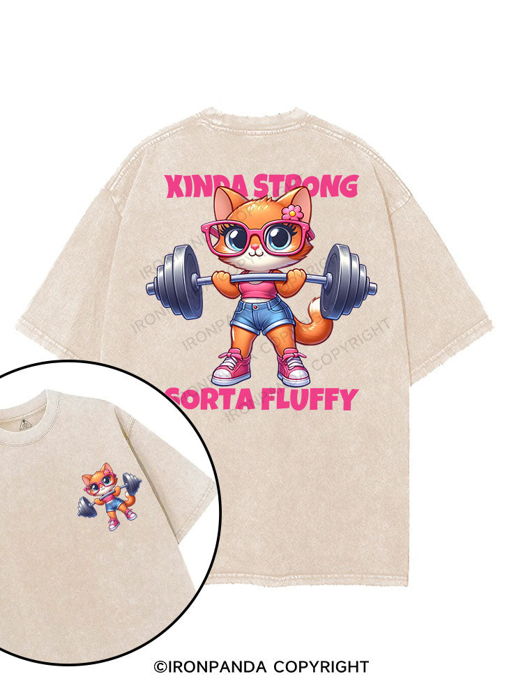 KINDA STRONG, SORTA FLUFFY printed Gym Shirt