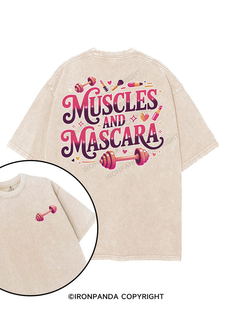 muscles and mascara printed Gym Shirt