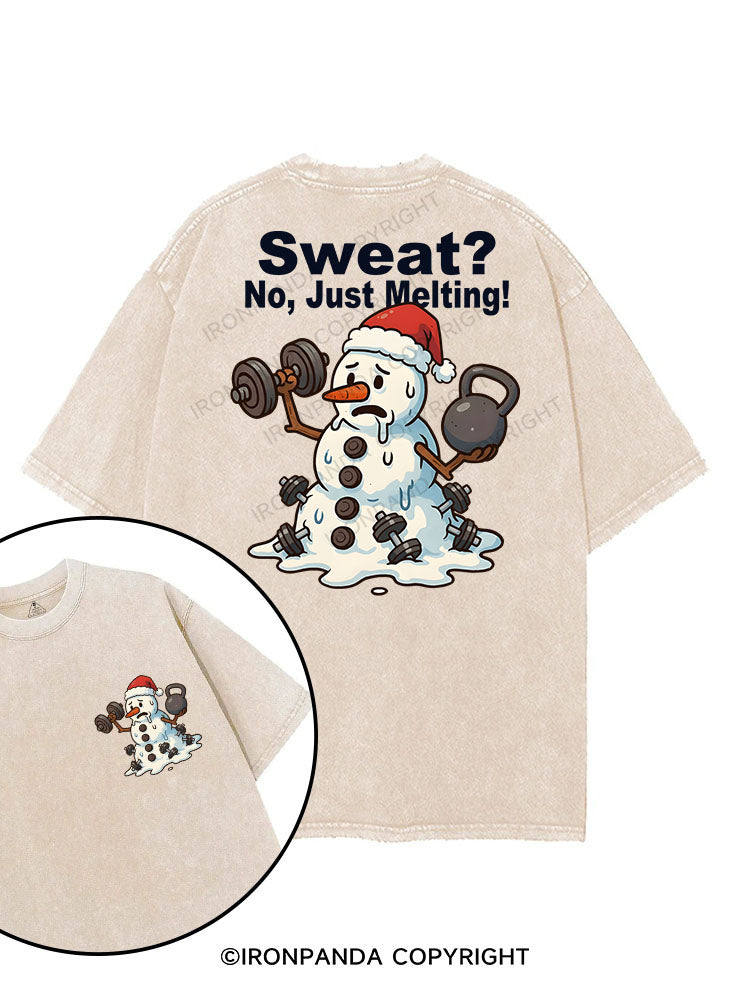 Sweat？ No, Just Melting! printed Gym Shirt