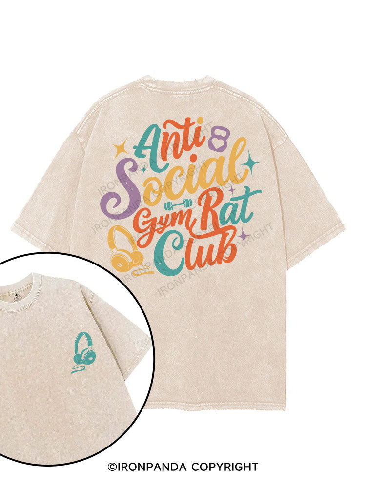 Anti Social Gym Rat Club printed Gym Shirt
