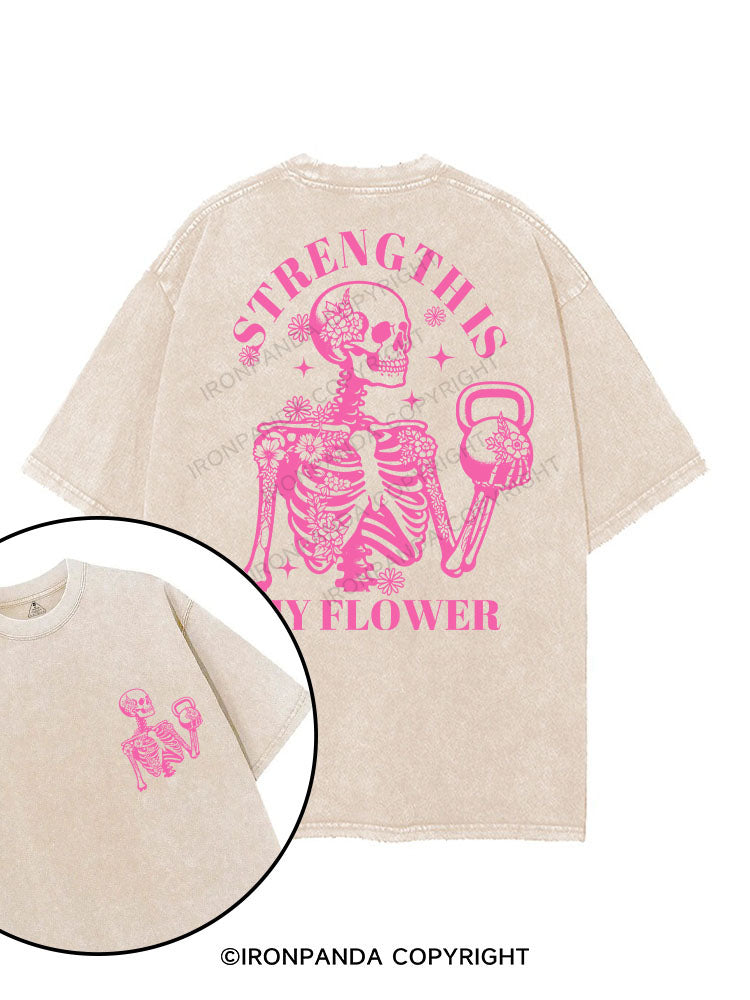 Strength is My Flower printed Gym Shirt