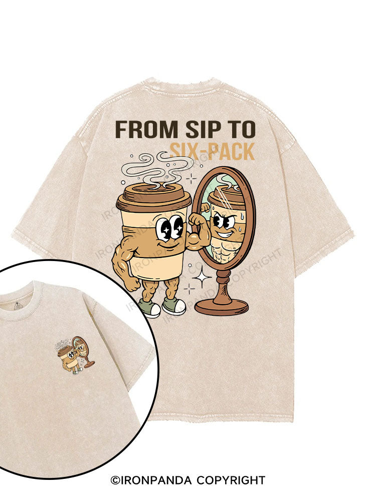 From Sip to Six-Pack printed Gym Shirt