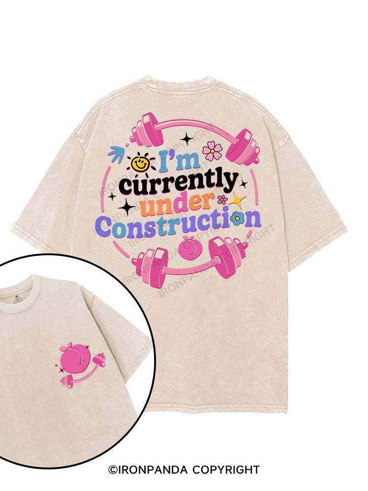 I'M CURRENTLY UNDER CONSTRUCTION printed Gym Shirt