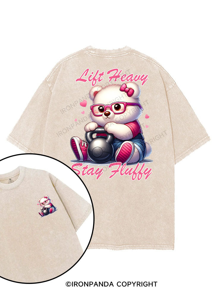Lift Heavy, Stay Fluffy printed Gym Shirt