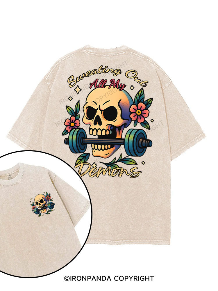 Sweating Out All My Demons printed Gym Shirt