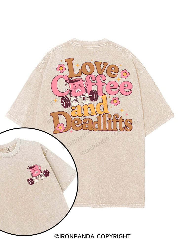 Love Coffee and Deadlifts printed Gym Shirt