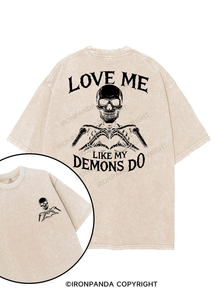 love me like my demons do printed Gym Shirt