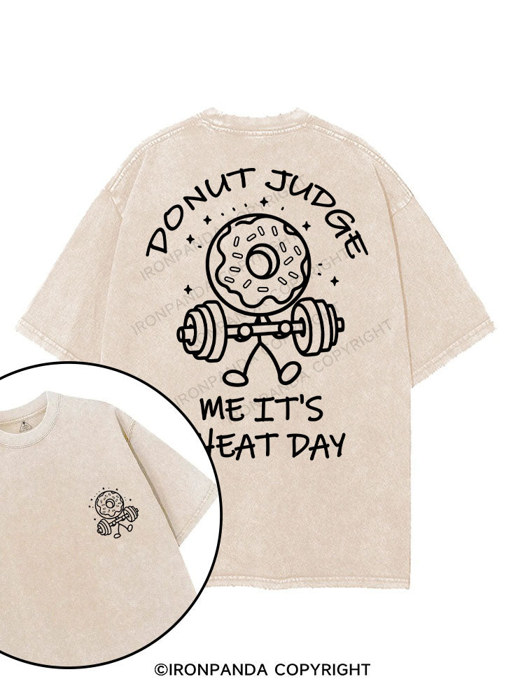 Donut Judge Me It's Cheat Day printed Gym Shirt