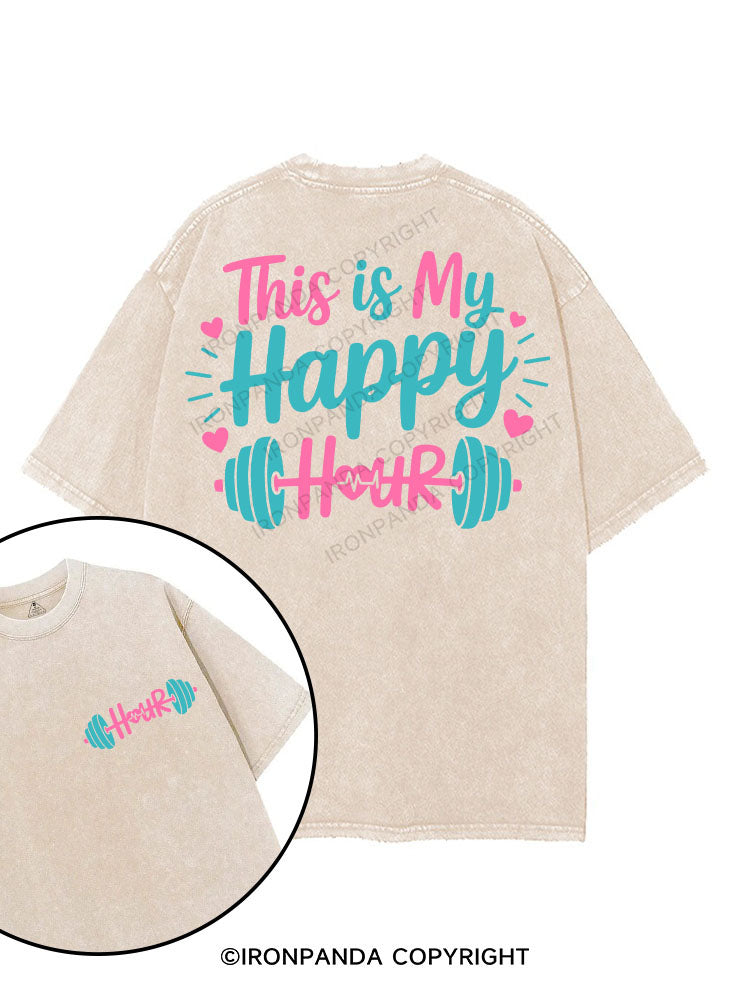 This Is My Happy Hour printed Gym Shirt