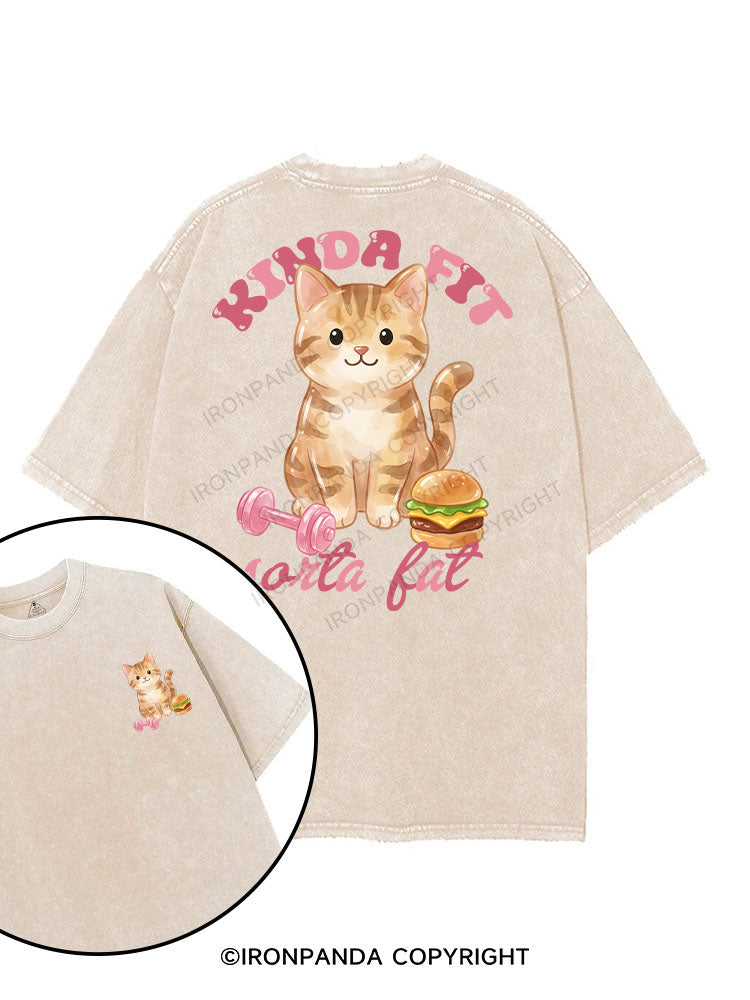 kinda fit sorta fat printed Gym Shirt