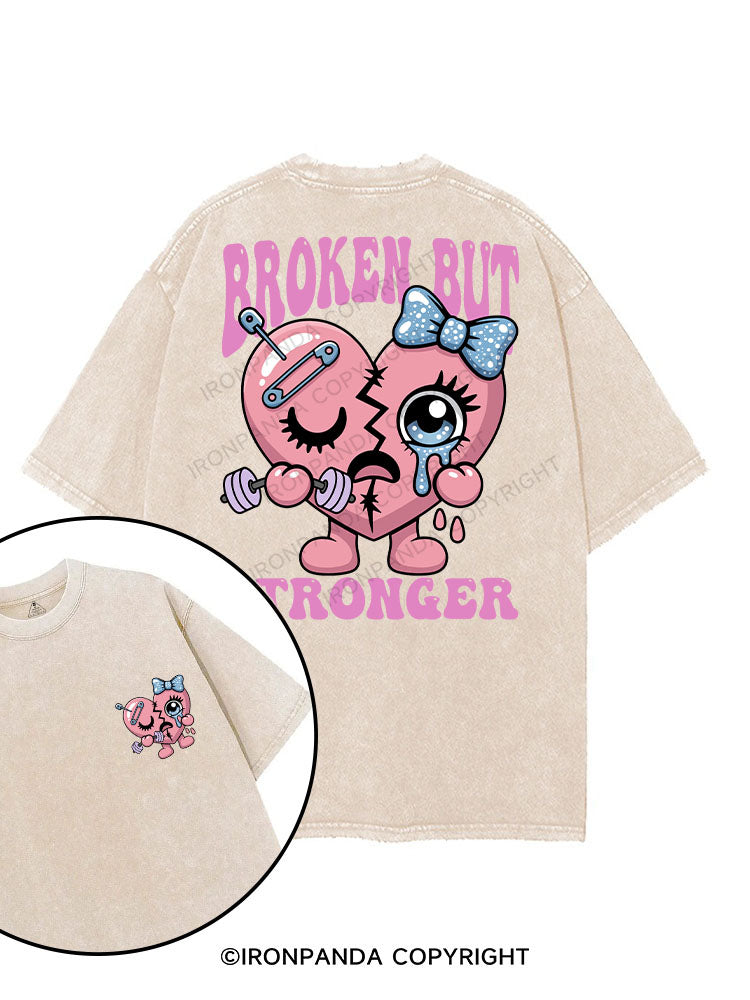 BROKEN BUT STRONGER printed Gym Shirt