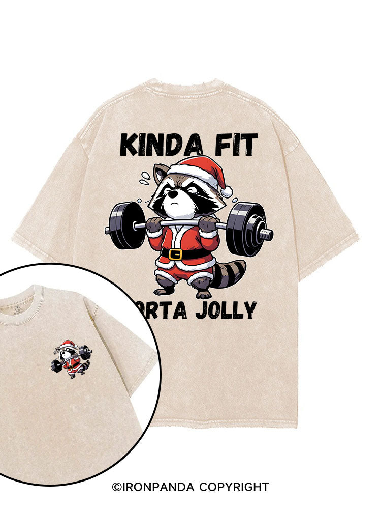 KINDA FIT SORTA JOLLY printed Gym Shirt
