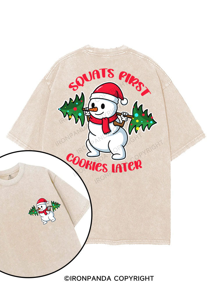 Squats First, Cookies Later! printed Gym Shirt