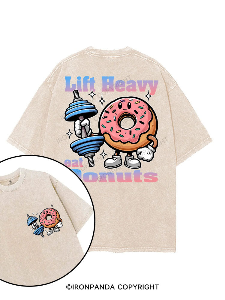 Lift Heavy Eat Donuts printed Gym Shirt