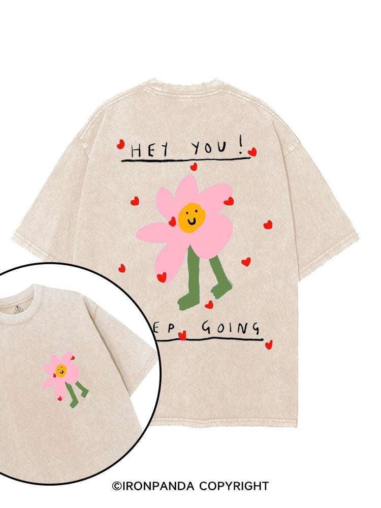 HEY YOU KEEP GOING printed Gym Shirt