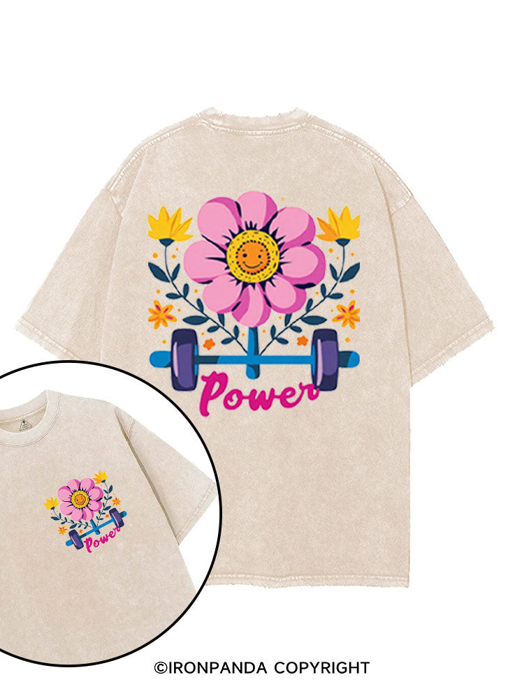 FLOWER POWER printed Gym Shirt
