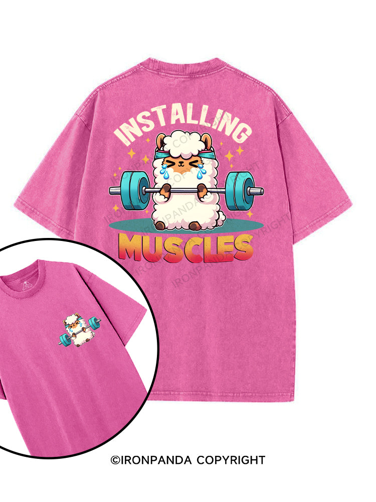 INSTALLING MUSCLES printed Gym Shirt