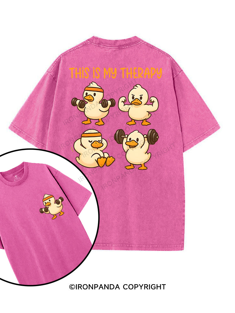 THIS IS MY THERAPY printed Gym Shirt