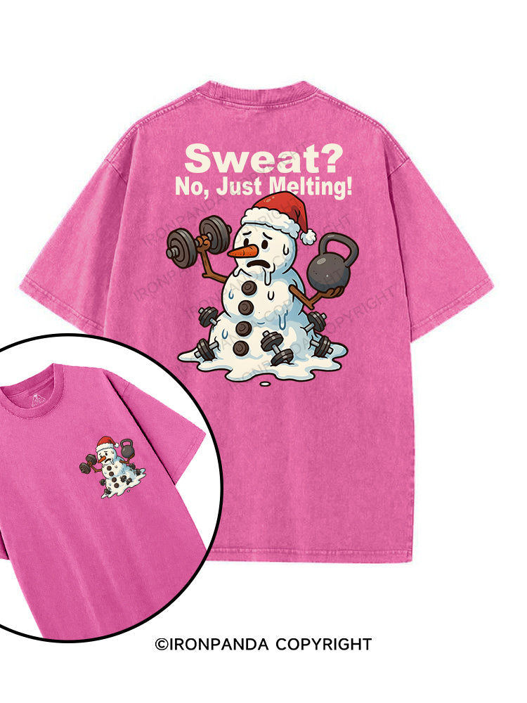 Sweat？ No, Just Melting! printed Gym Shirt