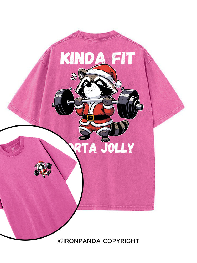 KINDA FIT SORTA JOLLY printed Gym Shirt