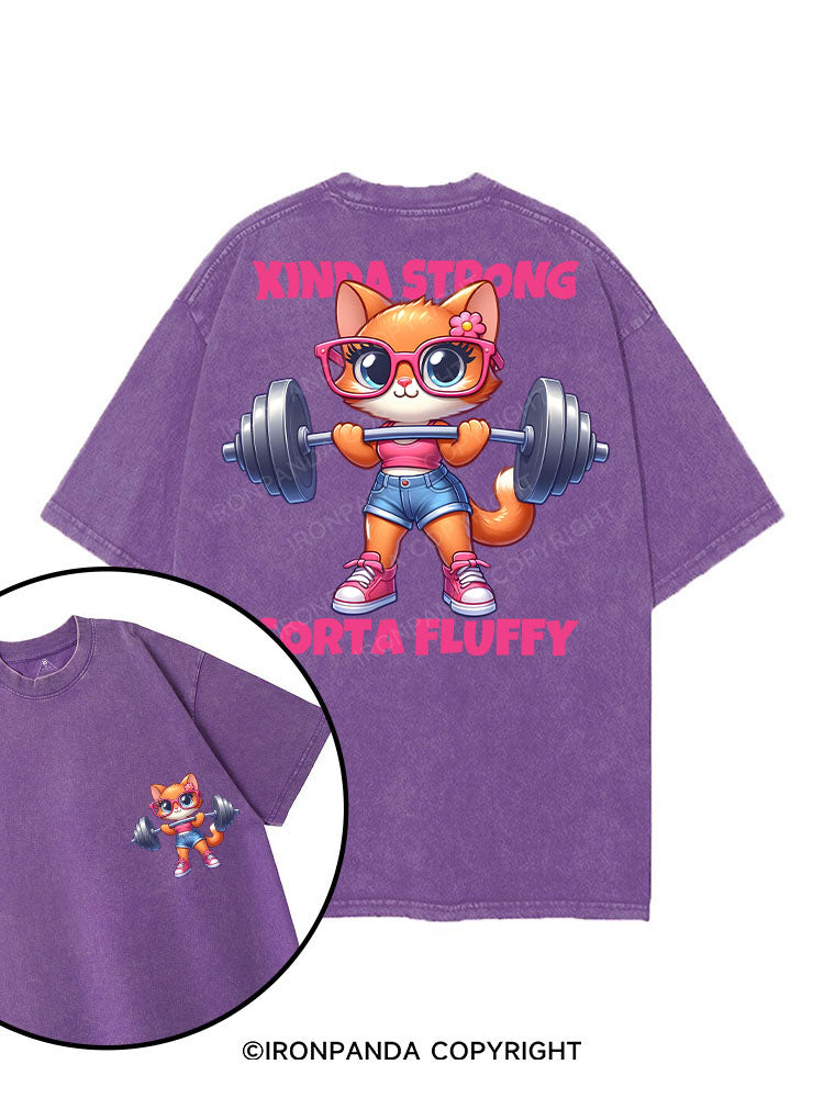 KINDA STRONG, SORTA FLUFFY printed Gym Shirt
