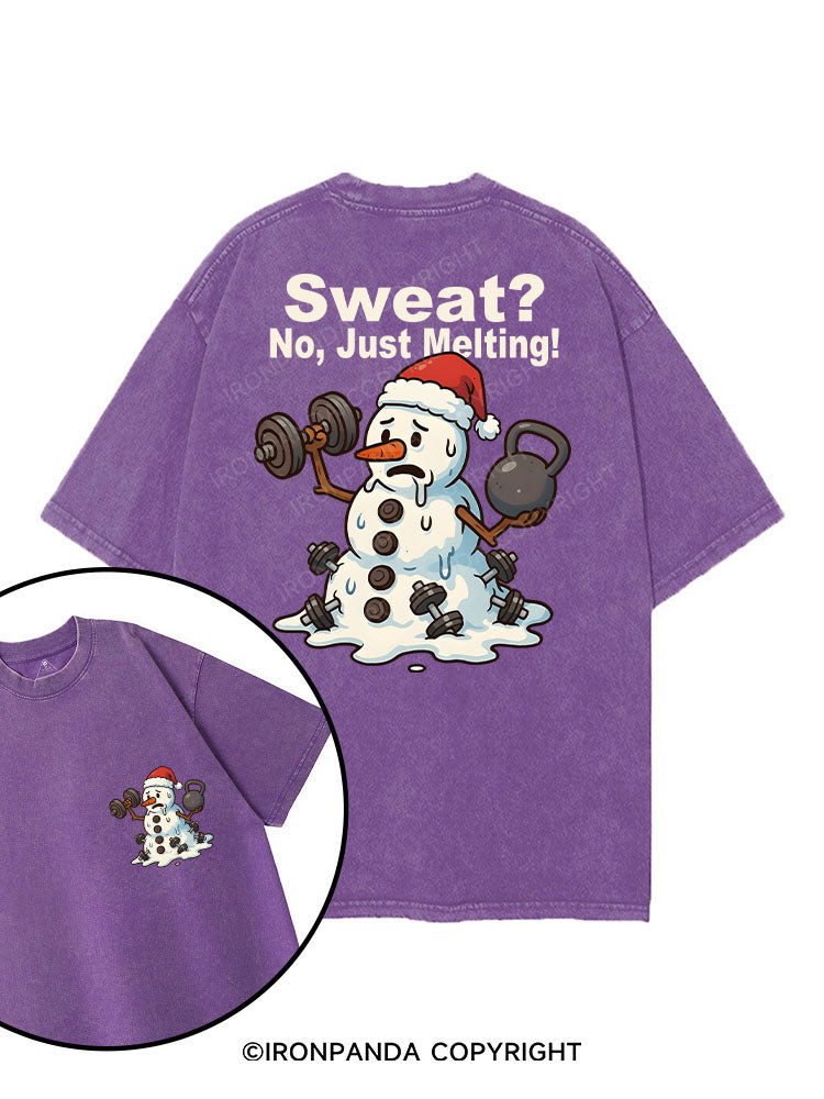 Sweat？ No, Just Melting! printed Gym Shirt