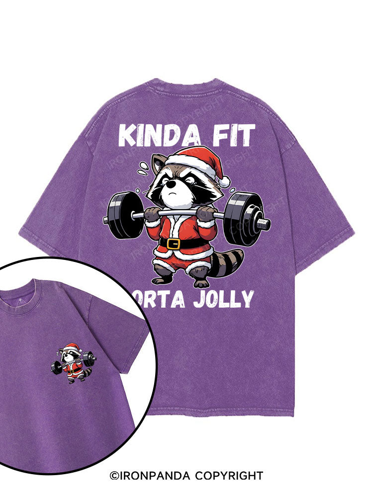KINDA FIT SORTA JOLLY printed Gym Shirt