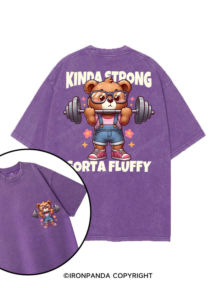 KINDA STRONG, SORTA FLUFFY printed Gym Shirt