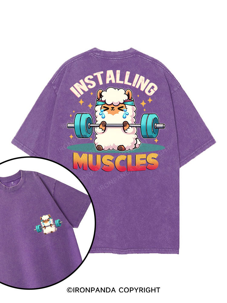 INSTALLING MUSCLES printed Gym Shirt