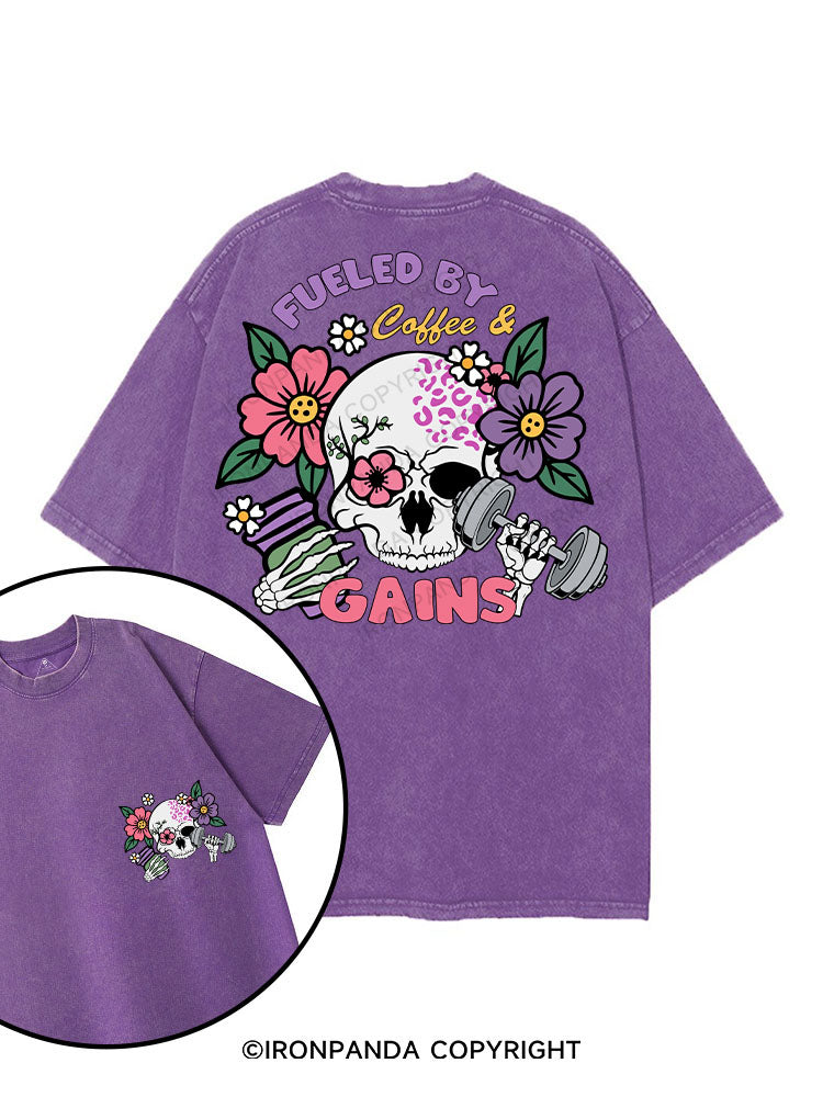 Fueled by Coffee & Gains printed Gym Shirt
