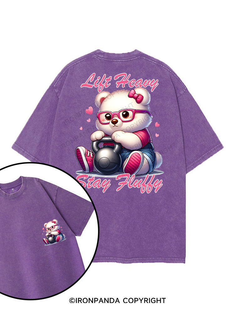 Lift Heavy, Stay Fluffy printed Gym Shirt