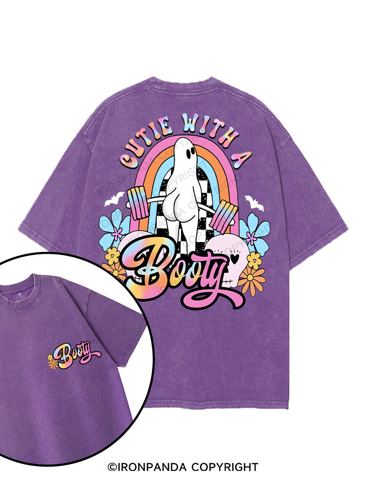 CUTIE WITH A BOOTY printed Gym Shirt