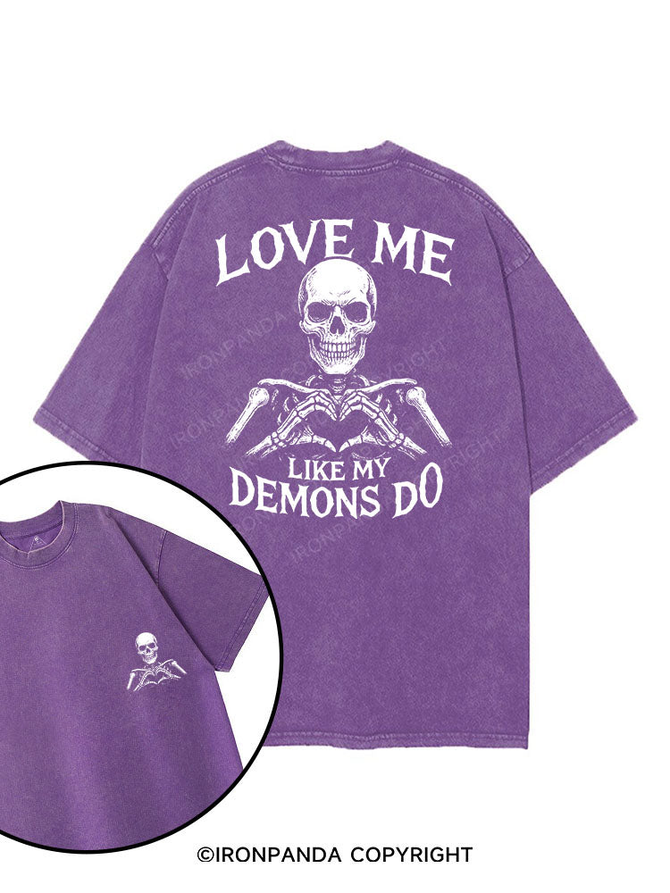 love me like my demons do printed Gym Shirt