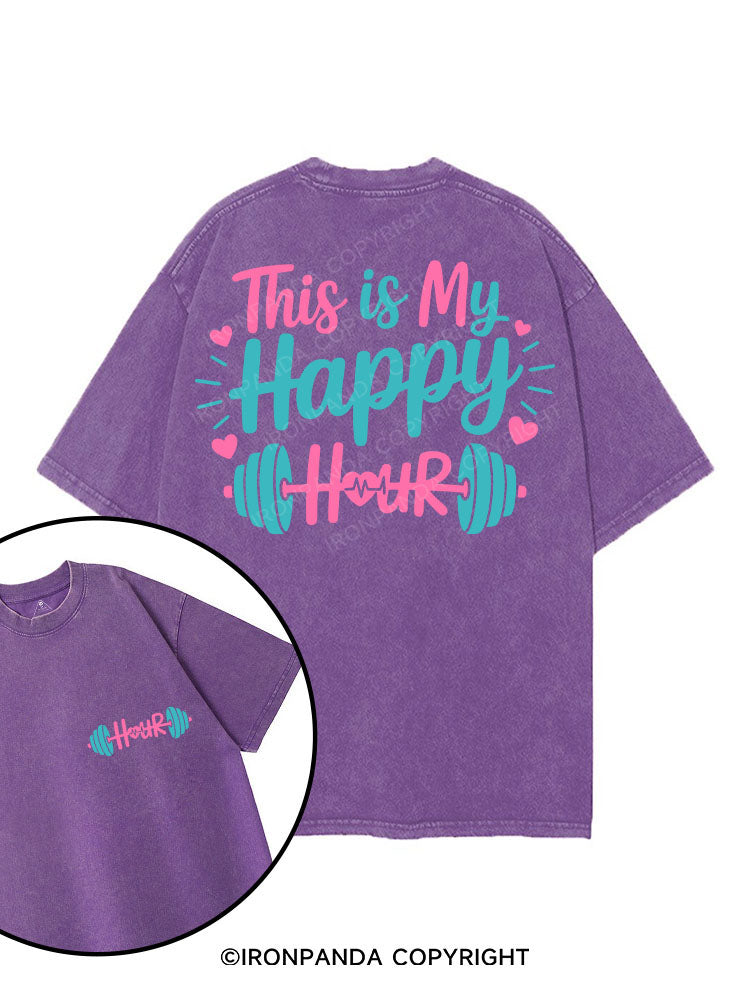 This Is My Happy Hour printed Gym Shirt