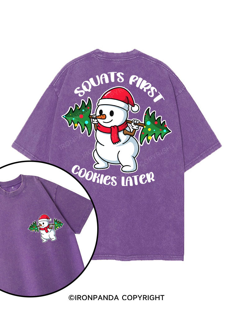 Squats First, Cookies Later! printed Gym Shirt