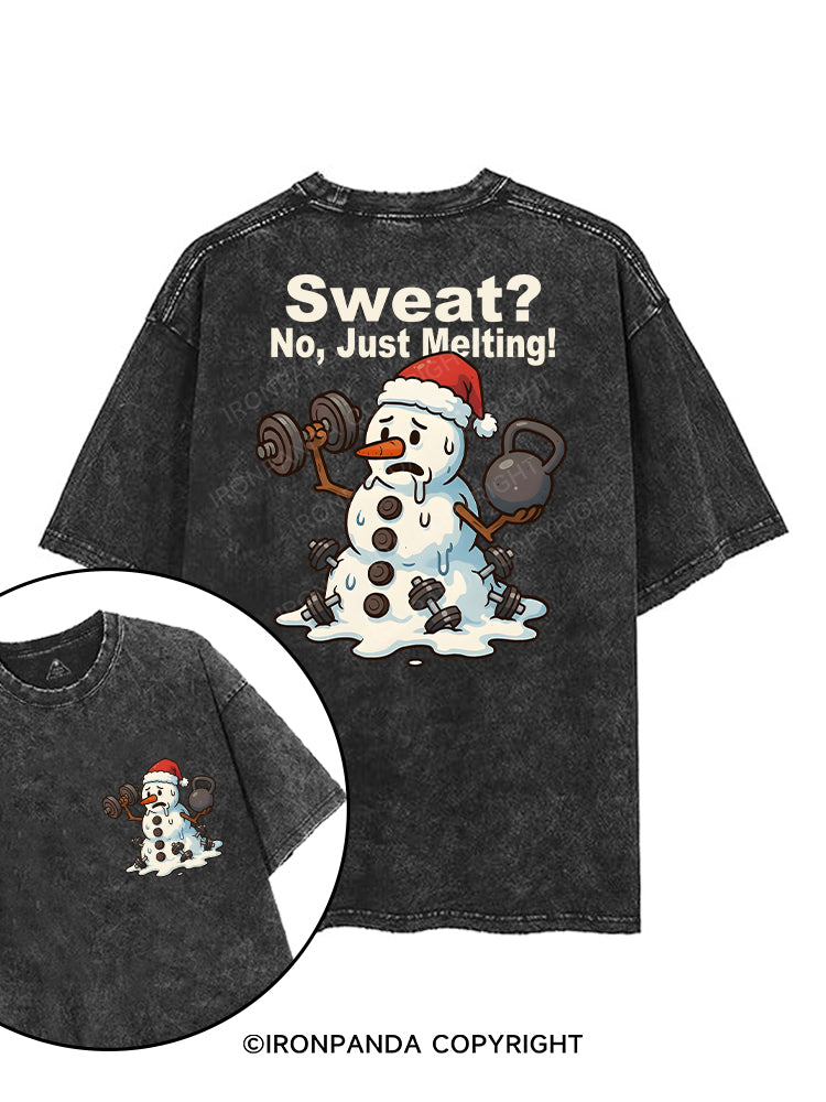 Sweat？ No, Just Melting! printed Gym Shirt
