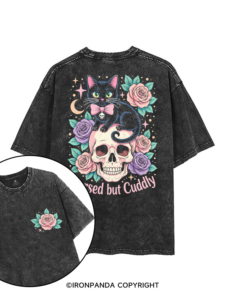 CURSED BUT CUDDLY printed Gym Shirt