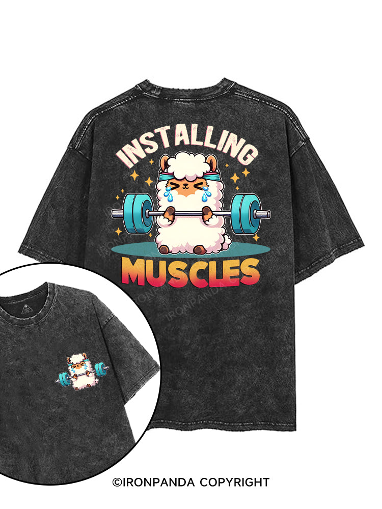 INSTALLING MUSCLES printed Gym Shirt