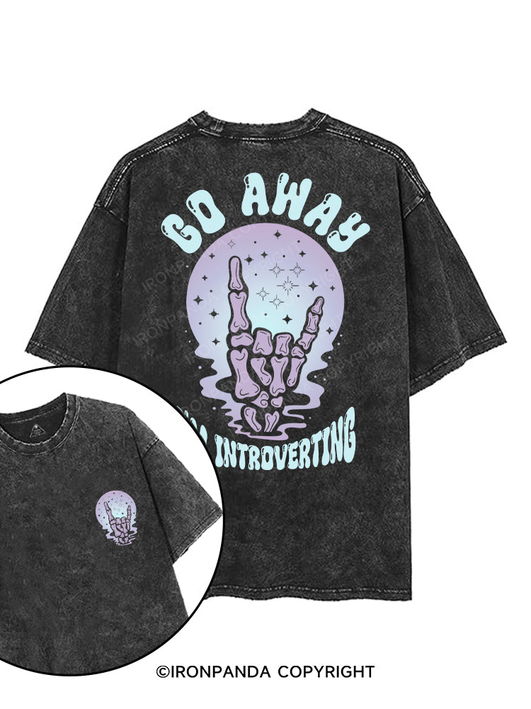 GO AWAY I'M INTROVERTING printed Gym Shirt