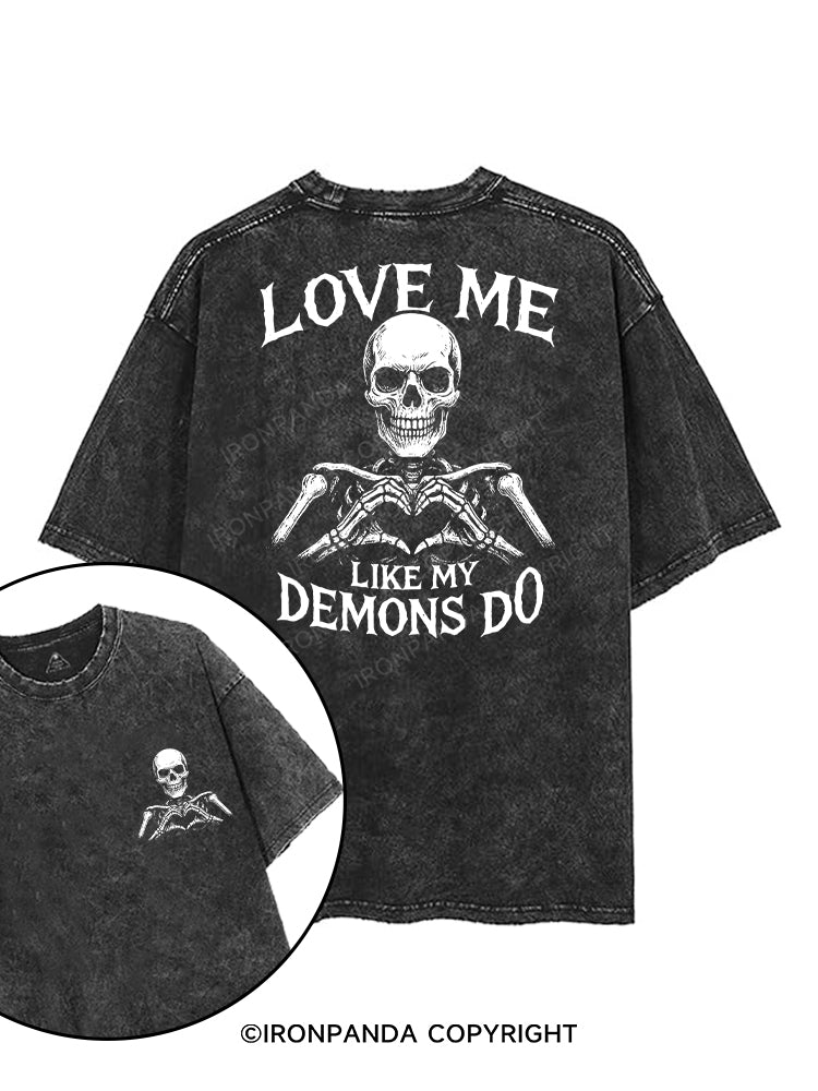 love me like my demons do printed Gym Shirt