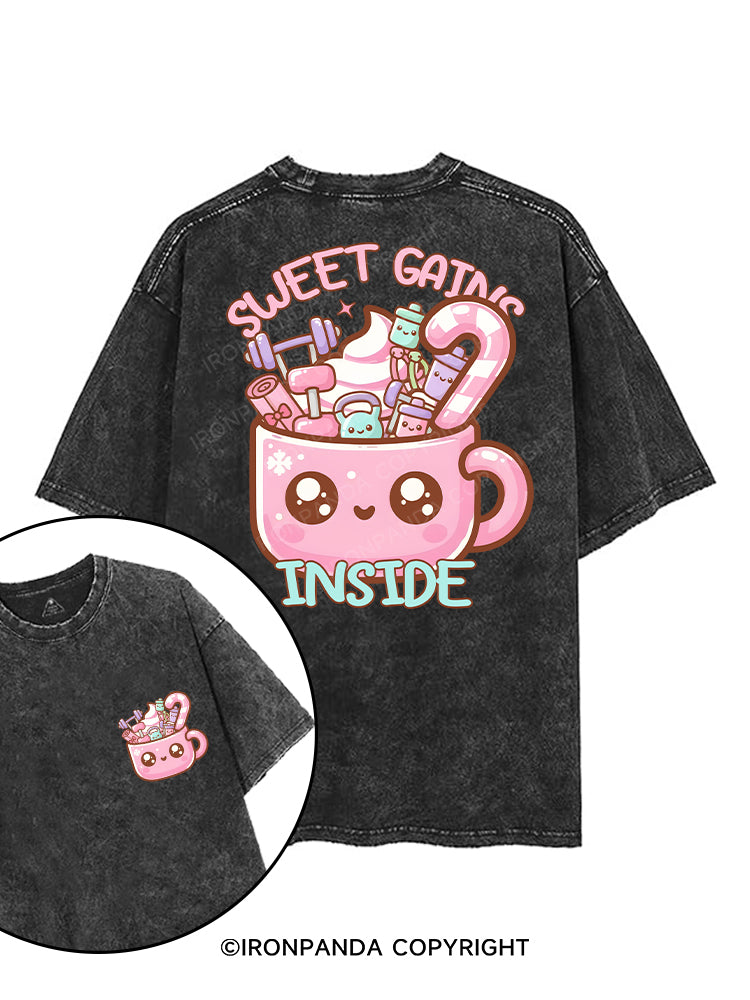 Sweet Gains Inside printed Gym Shirt